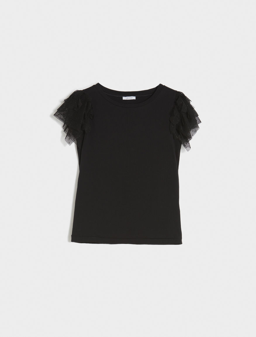 Tulle sleeve T-shirt Tulle sleeve T-shirt