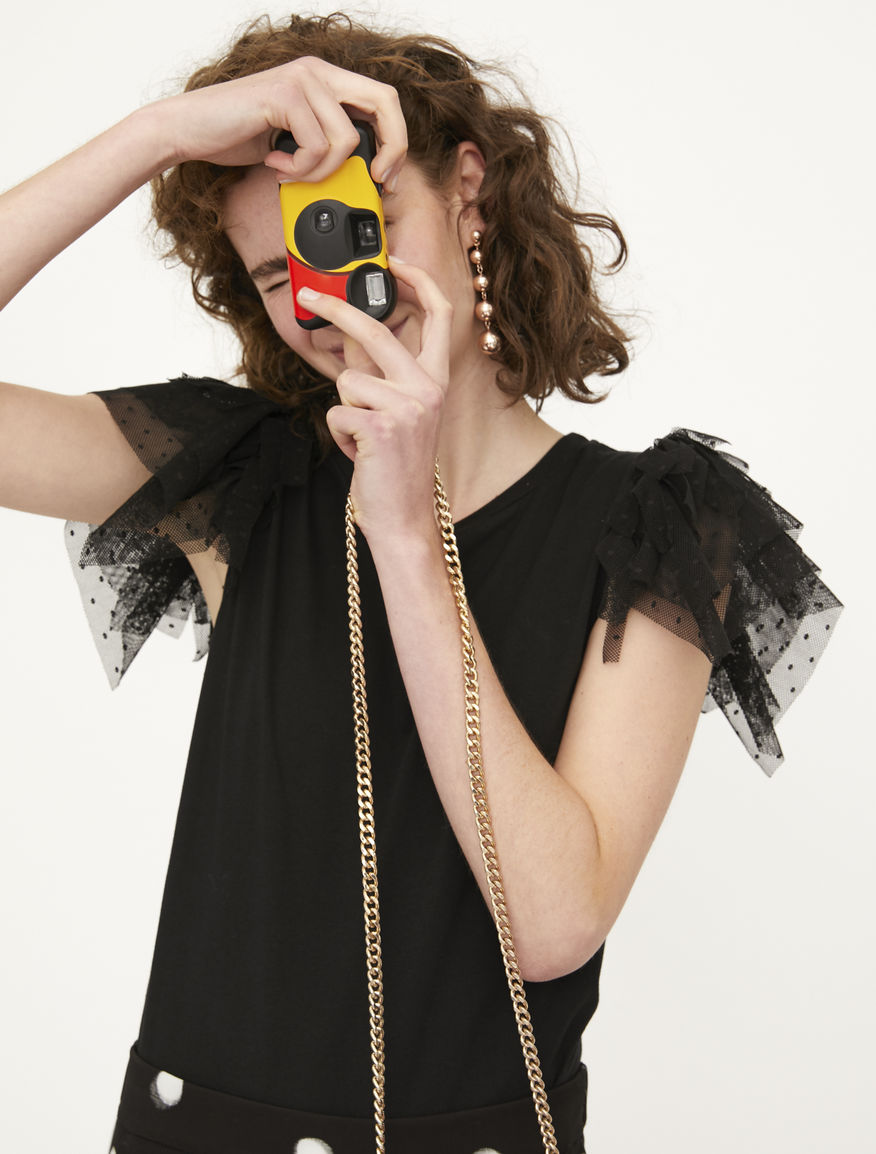 Tulle sleeve T-shirt Tulle sleeve T-shirt