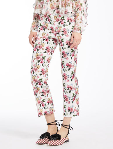 TWINSET | Pantaloni In Misto Lino Con Stampa A Fiori | You Store - Foto 2