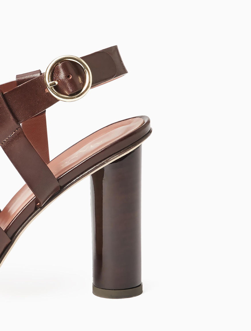 Cutout sandals with chunky heel, dark brown "ABBRACCI" MAX&Co.