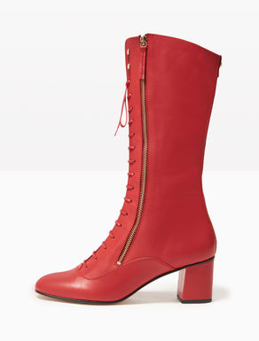 Lace-up leather boots