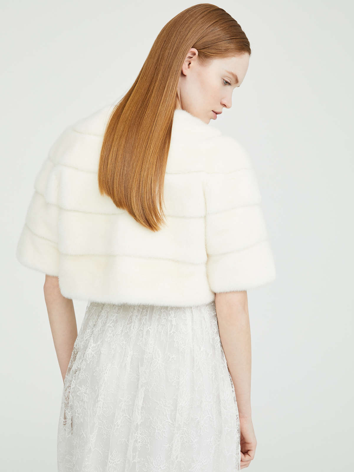 Winter White Pieces To Help You Copy Solange S Bridal Look Glam Cropped Grey Fur Jacket For A Comfy Look