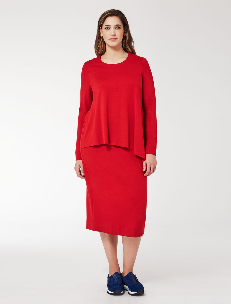 Compact Stretch Jersey Dress Red ONE Marina Rinaldi compact-stretch-jersey-dress-red-one-marina-rinaldi