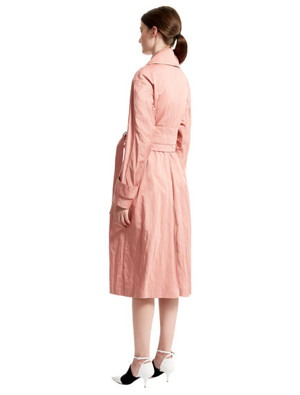 Pink Cotton Satin Trench Coat