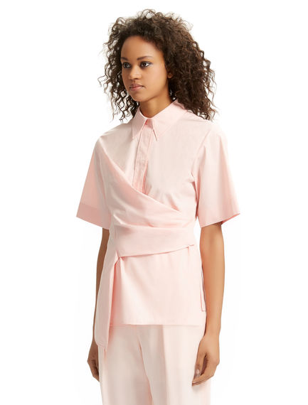 Wrapped Asymmetric Poplin Shirt