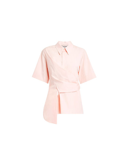 Wrapped Asymmetric Poplin Shirt