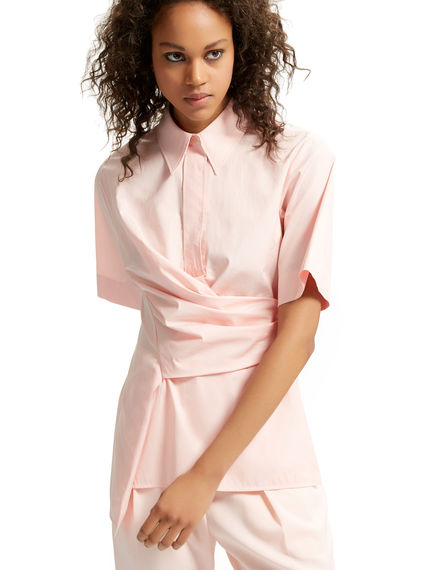 Wrapped Asymmetric Poplin Shirt