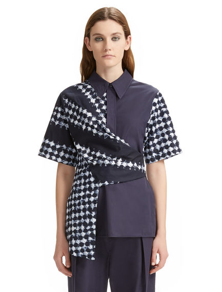 Wrapped Asymmetric Printed Shirt