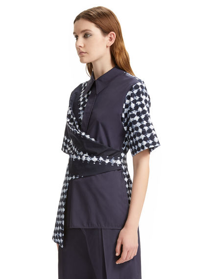 Wrapped Asymmetric Printed Shirt