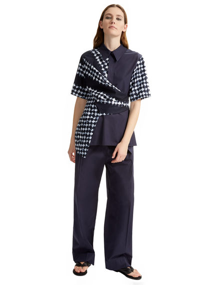 Wrapped Asymmetric Printed Shirt