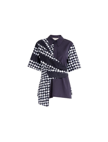 Wrapped Asymmetric Printed Shirt