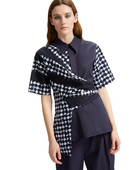 Wrapped Asymmetric Printed Shirt