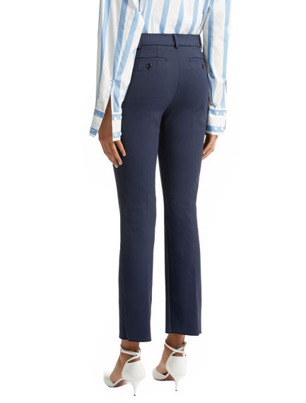 Stretch Cotton Cropped Trousers