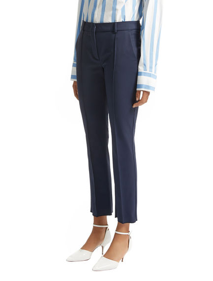Stretch Cotton Cropped Trousers