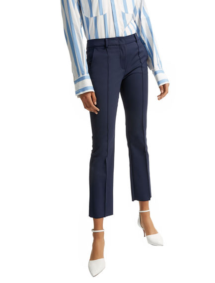 Stretch Cotton Cropped Trousers