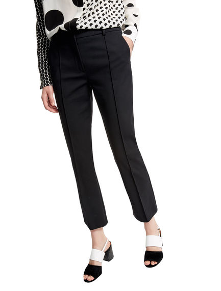 Stretch Cotton Cropped Trousers