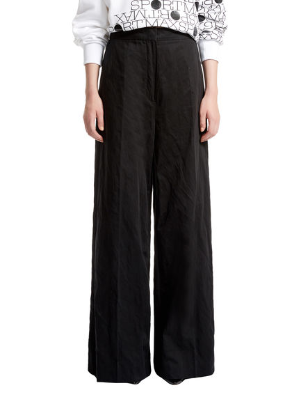 Metallic Cotton Palazzo Trousers