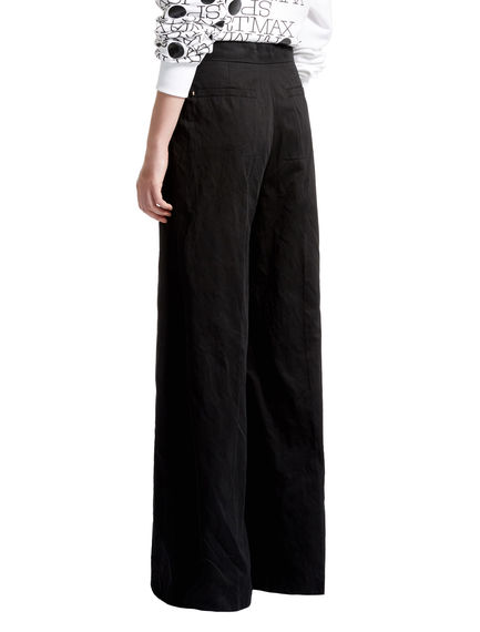 Metallic Cotton Palazzo Trousers