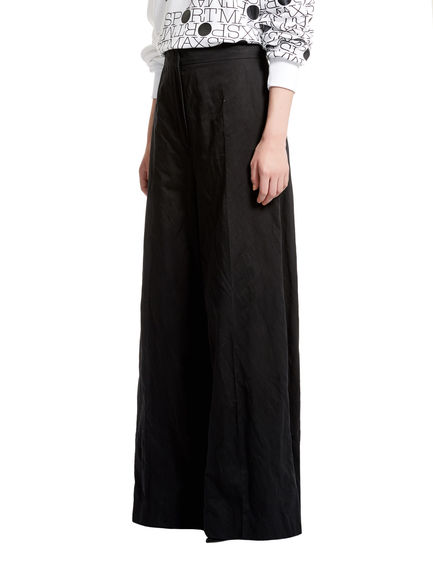 Metallic Cotton Palazzo Trousers