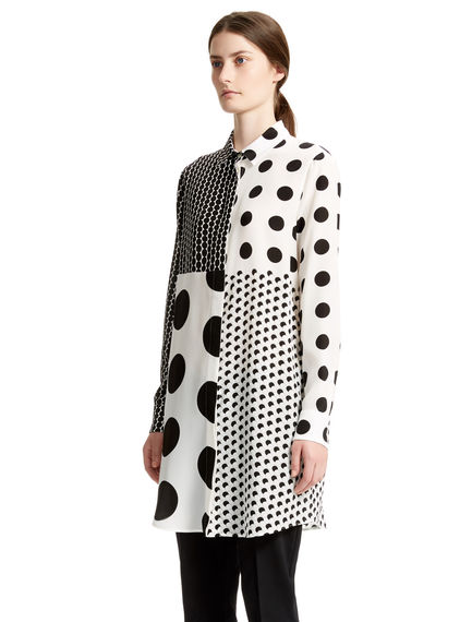 Polka Dot Silk Shirt Dress