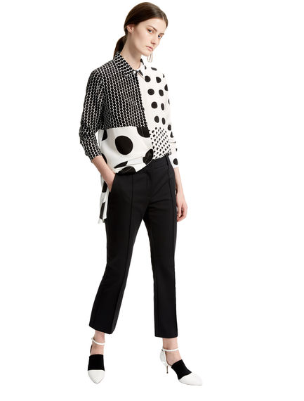 Polka Dot Silk Shirt Dress