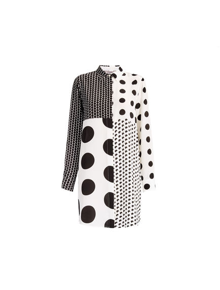 Polka Dot Silk Shirt Dress
