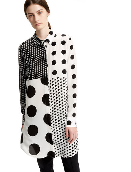 Polka Dot Silk Shirt Dress