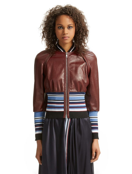 Leather & Knit Bomber Jacket