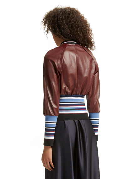 Leather & Knit Bomber Jacket