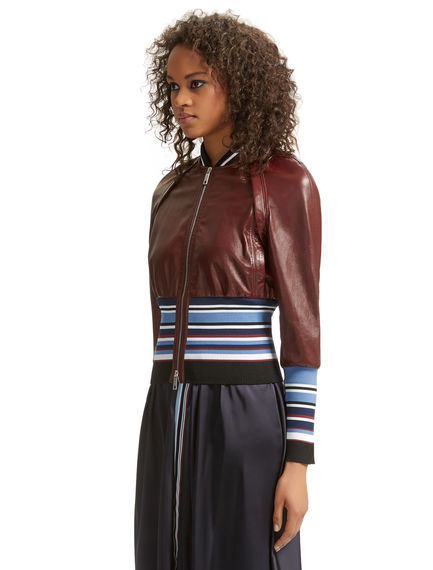Leather & Knit Bomber Jacket