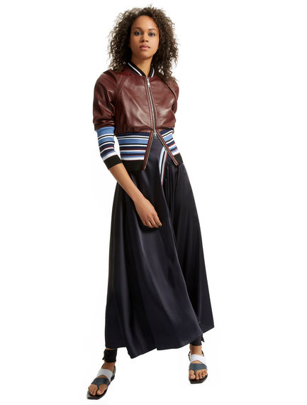 Leather & Knit Bomber Jacket