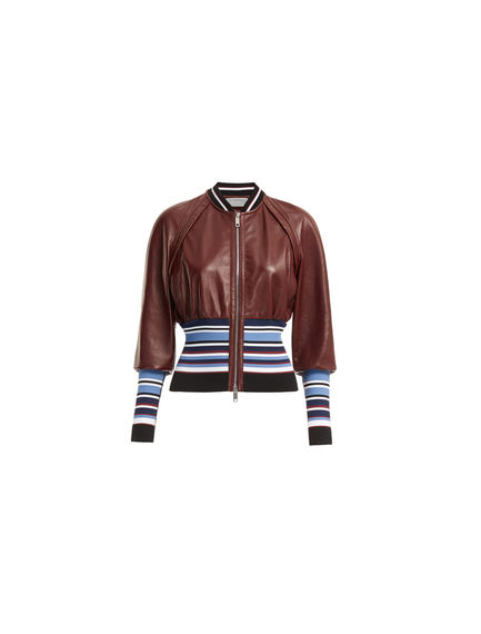 Leather & Knit Bomber Jacket