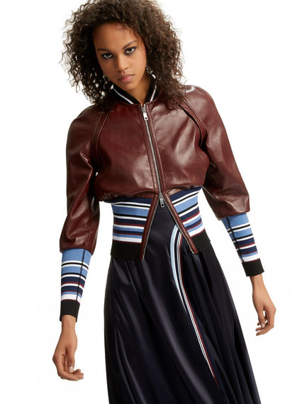 Leather & Knit Bomber Jacket
