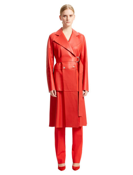 Raw-cut Nappa Trench Coat