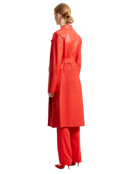 Raw-cut Nappa Trench Coat