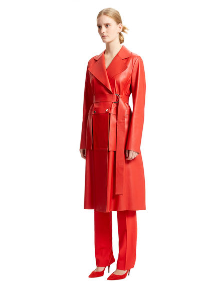 Raw-cut Nappa Trench Coat