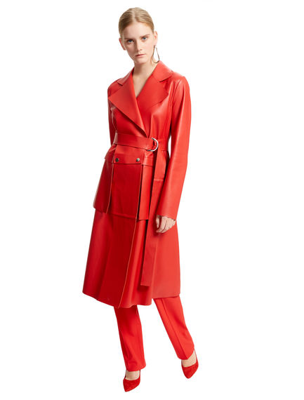Raw-cut Nappa Trench Coat