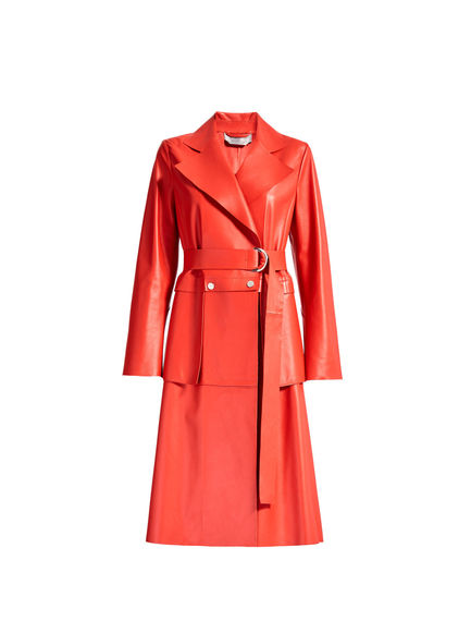 Raw-cut Nappa Trench Coat