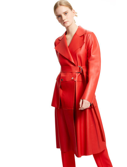 Raw-cut Nappa Trench Coat
