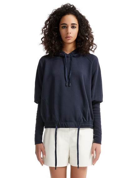 Elongated Cuff Hooded Sweatshirt