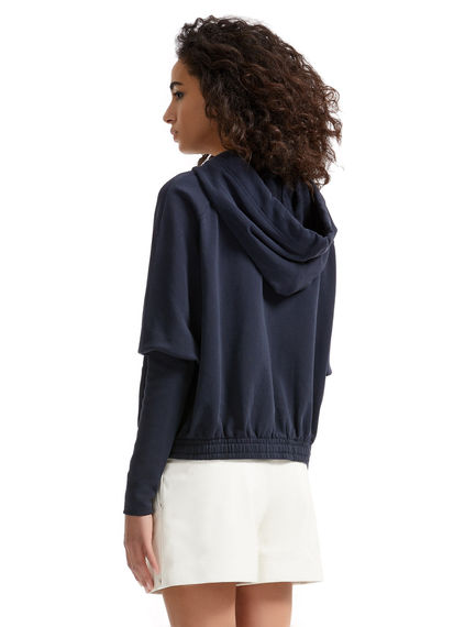Elongated Cuff Hooded Sweatshirt