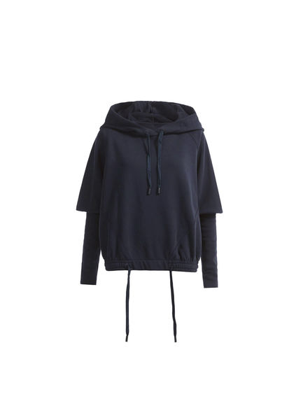 Elongated Cuff Hooded Sweatshirt