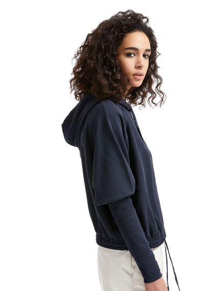 Elongated Cuff Hooded Sweatshirt