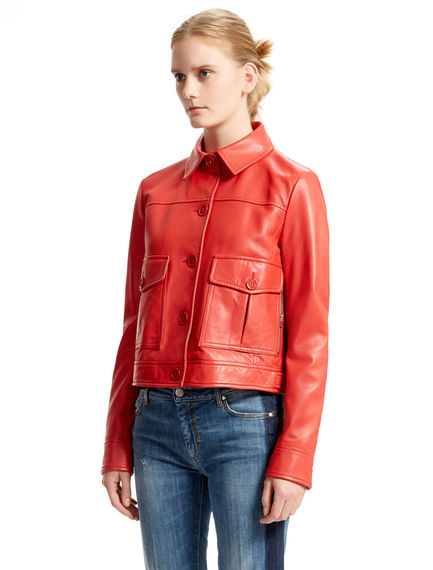 Red Nappa Leather Jacket