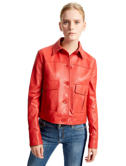 Red Nappa Leather Jacket