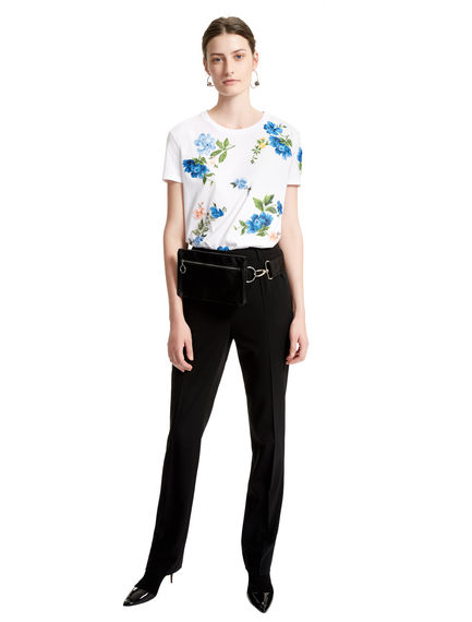 Cornflower-embroidered White T-shirt
