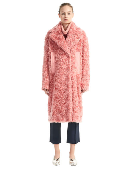 Cappotto in mohair e cotone effetto pelliccia