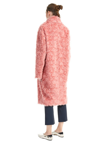 Cappotto in mohair e cotone effetto pelliccia