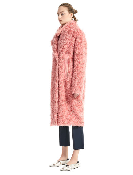 Cappotto in mohair e cotone effetto pelliccia