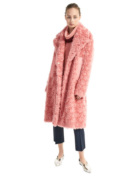 Cappotto in mohair e cotone effetto pelliccia